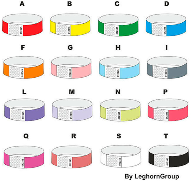 braccialetti identificativi in tyvek colori personalizzazioni